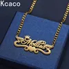 Colliers pendentifs Collier de nom personnalisé avec couronne personnalisée 5mm chaîne cubaine plaque signalétique en acier inoxydable pour les femmes cadeaux 231113