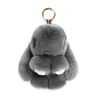 Keychains Lanyards Cute Natural Rabbit Fur Pom Bunny Key Chain Women Rabbits Keychain On Bag Car Trinket Doll Jewelry Party Toys Friends Gift 230413