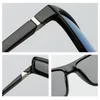 Lunettes de soleil classiques carrées polarisées pour hommes, Vintage, mode miroir en plastique, unisexe, noires, lunettes de conduite, UV400