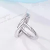 Cluster Rings Genuine Real Pure Solid 925 Sterling Silver Couple For Women Man Jewelry Cubic Zircon Female Male Lover Wedding Ring