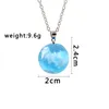 Pendant Necklaces Transparent Resin Round Ball Moon For Women Blue Sky White Cloud Chain Necklace Crystals Jewelry Anniversary Accessories