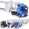 Diecast Model car 1 50 Diecast Alloy Truck Head Model Toy Container Truck Pull Back With Light Engineering Transport Vehicle Boy Toys For Children 230412