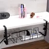 Storage Holders Racks Under Table Rack Metal Cable Management Tray Home Office Desk Wire Organizer No Punching Kitchen Accessories 231113