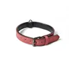 Dog Collars Basic Classic Padded Leather Pet For Cats Puppy Small Medium Large Dogs (Red 2cm)