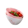 Bowls Product Relief Cherry Blossom Oblique Bowl Salad Soup Chinese And Western Tableware Individual Fruit Ceramic