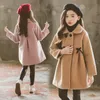 Casaco crianças jaqueta para meninas outono inverno lã casaco moda roupas crianças outerwear longo 3 4 5 6 7 8 10 anos 231113