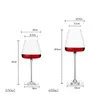 Tumblers 2PCS Classy Burgundy Bordeaux Goblet Premium Crystal Ręcznie dmuchane kubki degustacyjne okulary na rocznicę świątecznego prezent świąteczny 230413