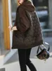 Kurtki damskie Nowy zimowy płaszcz damski z kapturem Vintage ciepła bawełniana kurtka Koreańska odzież duże kurtki Quilded Coats Femalem J231113