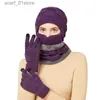 Hoeden Sjaalsets Paarstijl Pluche Warme Muts Sjaal Masker Gs Zacht en Comfortabel Vierdelige Set voor Herfst en WinterL231113