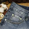 Men's jeans designer slim jeans straight loose elastic spring casual sports pants