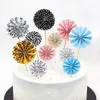 Fournitures de fête 20 pièces gâteau rond papier Dessert Toppers de mariage mode festif choix de charme ventilateur pour fruits naissance tournesol en forme de nourriture