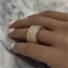 Luksusowe szerokie obietnicy Pierścienie dla kobiet Pullowane CZ Blawling Wedding Pinks Pierścienie Srebrny kolor/złoto kolor mody biżuterii