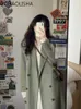 Korator damski płaszcz damski Koreańszy moda luźna swobodna elegancka elegancka top vintage vintage płaszcz grubego długiego wykopu kobiety zimowe odzież 231113
