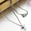 Pendant Necklaces Promotion Sale 316L Stainless Steel Silver Color Cross Men's Necklace With Free One Ball Chain Wholesale Factory Price