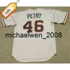 Mich28 Detroit 3 ALAN TRAMMELL 23 KIRK G 34 CHET LEMON DAN PETRY Maglia da baseball 1984