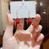 Nouvelles oreilles faciales d'opéra de pékin Feng ethnique chinois, personnalité tempérament rouge net, boucles d'oreilles oreilles