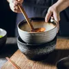 ボウル背の高い麺ボウルセラミックスープラーメンクリエイティブダークテーブルウェア大規模なサイズ日本人学生