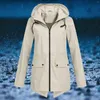 Kvinnorjackor Zip Up Jacket Raincoat Outdoor vandring huva vattentät vindtät kappa vindbrytare plus storlek fickan chaquetas