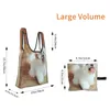 Sacos de compras Maltese Dog Women's Casual Bolsa de Ombro Grande Capacidade Tote Portátil Armazenamento Bolsas Dobráveis