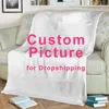 Blankets Custom Blanket with Words Picture Collage Customized Birthday Souvenir Gifts Personalized Throw for Father Mom 231113