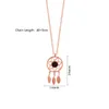 Pendentif Colliers De Mode Style Bohème 18K Or Rose Plaqué Noir Zircon Charme Dream Catcher Collier Bijoux Cadeaux Pour Les Femmes