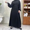 Ethnic Clothing Plain Closed Abaya Dress Muslim Elastic Sleeve Basic Abayas For Women Turkey Ramadan Eid Islam Kaftan Hijab Robe