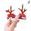 Accessori per capelli 2 pezzi Anno Pin di Natale Clip per orecchio di alce Kawaii Donna Ragazza Babbo Natale Pupazzo di neve Forcina Barrette per feste di Natale