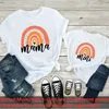 Family Matching Outfits Fashion Family Look Mother and Daughter Family Matching Clothes Punk Mama Mini Princess T-shirt Tops For Mommy Kids 230412