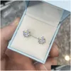 Charm M-10mm Classic Mossanite Screy Bilkrings Luksusowy biżuteria 925 Sterling Sier Vvs Moissanite Diamond Ear Stud dla mężczyzn Women Dr otmpx