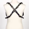 Riemen mode lederen mannen harnas riem gotische bondage borst hange punk body kooi kostuum verstelbare criss-cross achter beugel riembelsten