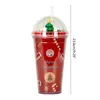 Mugs Christmas Cup with Lid Straw Coffee Mug Xmas Water Bottle Present grossist 231113