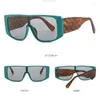 Sunglasses Designer One Piece Women For Men Trendy Sun Glasses Vintage Punk Big Frame Lattice Oversized Shades