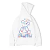 Bluzy męskie bluzy High Street Graffiti Niedźwiedź Niedźwiedź męski z kapturem z kapturem retro jesna swoboda bluzy Hip Hop Y2K Hoodies Ubranie 231017