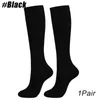 Chaussettes de sport 1 paire de compression hommes femmes en plein air mode simple en tube heureux drôle tendance nylon