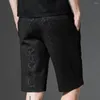 Löpande shorts sommar svart kamouflage byxor män sportkläder andas snabbt torr nylon silke kort manlig lös casual sweatshorts