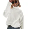 Женские свитера, женская водолазка, объемный пуловер с длинными рукавами, свободный джемпер массивной вязки