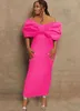 Casual Dresses AOMEI Women Bodycon Party Off Shoulder Sexy Big Bow Elegant Evening African Gowns Celebrate Birthday Wedding Guest 2023