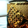 Tumblers Japanese Edo Kiriko Crystal Gem Amber Whisky Glass Manual Diamond Cut 3D Relief WineGlass Royal Court Clear Whisky Tasting Cup 230413