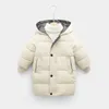 Manteau en duvet Veste d'hiver en duvet pour enfants pour bébés garçons filles manteaux de Parka rembourrés en coton épaissir les vestes longues chaudes salopette pour les enfants en bas âge 231113