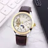 Longin Wristwatches for Men 2023 Novos relógios masculinos 40mm Tourbillon Automatic Mechanical Watch Top Luxury Brand Leather Strap Moon Fase Men Fashion Montre de Luxe