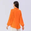 Damesblouses Liefde Elegante Eetbare Boom Stand Zijde Single Breasted Kantoor Dames Shirt Lange mouwen Recht Damestops BE879