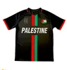 2023 2024 Palestina Futebol Jerseys Black Center Stripe Vermelho Verde Camisa de Futebol Guerra Justiça Março Uniforme de Futebol S-4XL