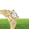 Yhamni Fashion Yellow Goldwhite Gold Ring Luxury Gold Fired 2 Carat Sona CZ Diamond Men Engagement Wedding Rings MJZ0304182622