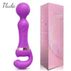 Vibratörler Güçlü 2'de 1 AV Vibratör Kadın Sihirli Değnek Klitoris Stimülatörü USB Şarj 20 Mod G Spot Masaj Seks Oyuncakları Dildo Kadınlar İçin 231113