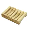 Party Favor Natural Wood Bamboo Soap Dishes Tray Holder Storage Soaps Rack Plate Box Container för baddusch Badrum till sjöss Q43