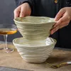 Bowls Fancity Wen Chujia Creative Ceramic Ramen Bowl Home Home عالية الجودة معكرونة القبعة المسمار الياباني على الطراز الياباني