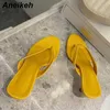 Hausschuhe Aneikeh 2023 Neue Größe 35-42 Sommer Pinch FLIP FLOPS High Heels Frau Hausschuhe Slip On Rutschfeste Rundkopf Outdoor Slides Schuhe Y23