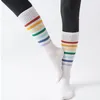 Athletic Socks Yoga Women Stripe Pile Dot Silicone Non-Slip Pilates Over the Calf