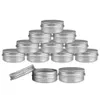 Récipients de stockage en métal argenté en aluminium avec couvercles à vis pour les accessoires de cosmétiques de bricolage, voyage et plus 1 oz/30 ml 30 g