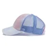 Casquettes de balle été femmes broderie bricolage queue de cheval baseball cs Femlae personnalisé camionneur chapeau maille sport c cravate e visière